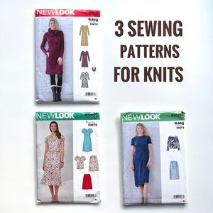 Lot of 3 Sewing Patterns NEW LOOK : R10097 R10274 R10286 Just for Knits Easy